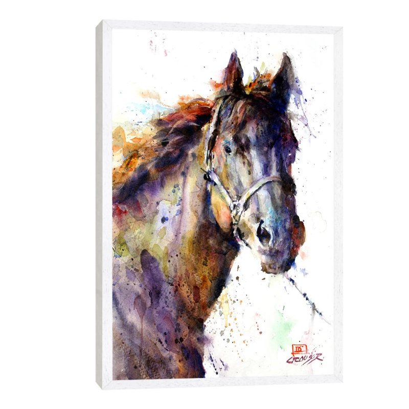 Horse III by Dean Crouser - Painting on Canvas, White Framed, 66.04 cm H x 45.72 cm W
