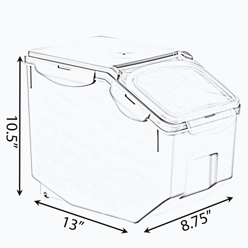 Clear BPA-Free Plastic Food Storage Containers Set with Measuring Cup and Wheels
