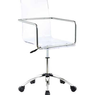 Clear Acrylic Office Chair With Plating And Adjustable Seating Position For Streamlined Workflow Modern In , Seat Height Enhanced Work Comfort