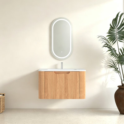Armoire de salle de bain flottante Mid-Century