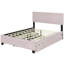 Structure de lit simple tapissier rose avec lit gigogne et tiroirs