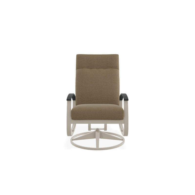 Belle Isle Outdoor Rocker Chair, Canvas Pacific Blue Sunbrella® Canvas, Gloss White, Classic Graphite P30