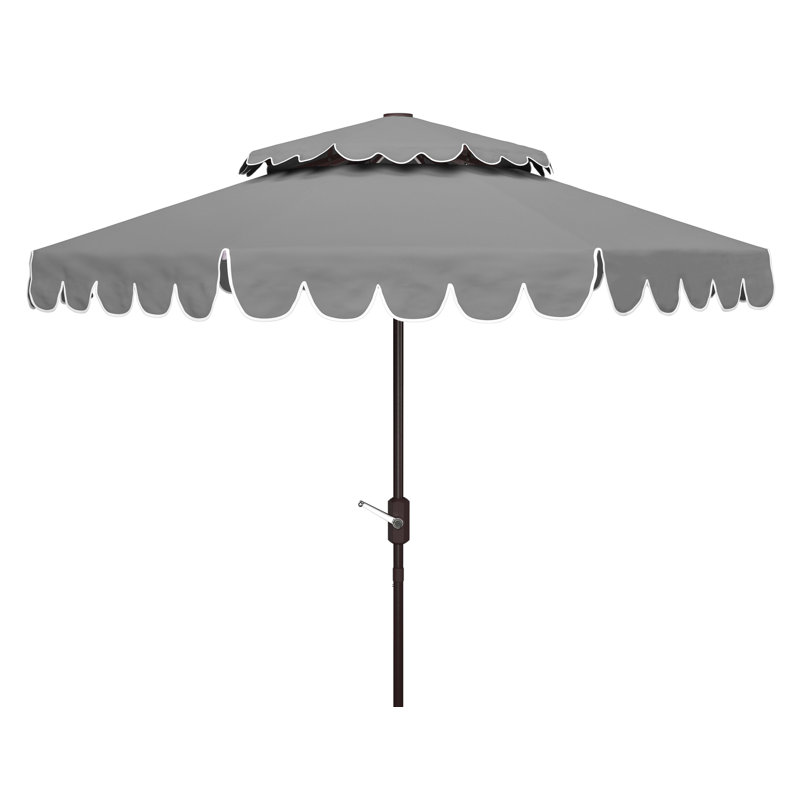 Parasol de marché 9 pi Teo, Gris / Blanc