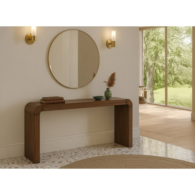 Toulon Oak Veneer Console Table, Brown