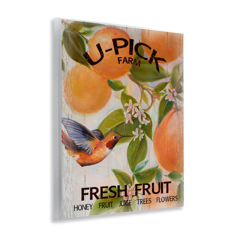Plaque murale U-Pick Fresh Fruit Farm, design par Diannart