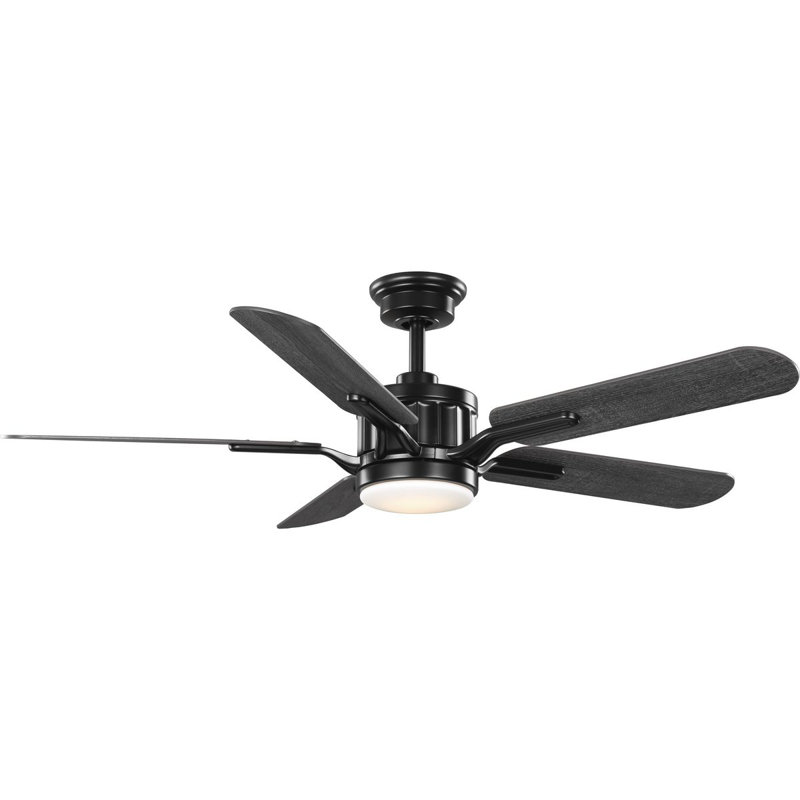 Claret 54'' Ceiling Fan with LED Lights, Black with Dark Gray Blades