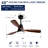 48 Inch Modern Ceiling Fan With Lights 3 Wood Fan Blade Noiseless Reversible Motor Smart Remote Control