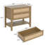 Table de chevet en rotin avec 2 tiroirs et 1 tablette ouverte Pomodoro-979659054-993662443