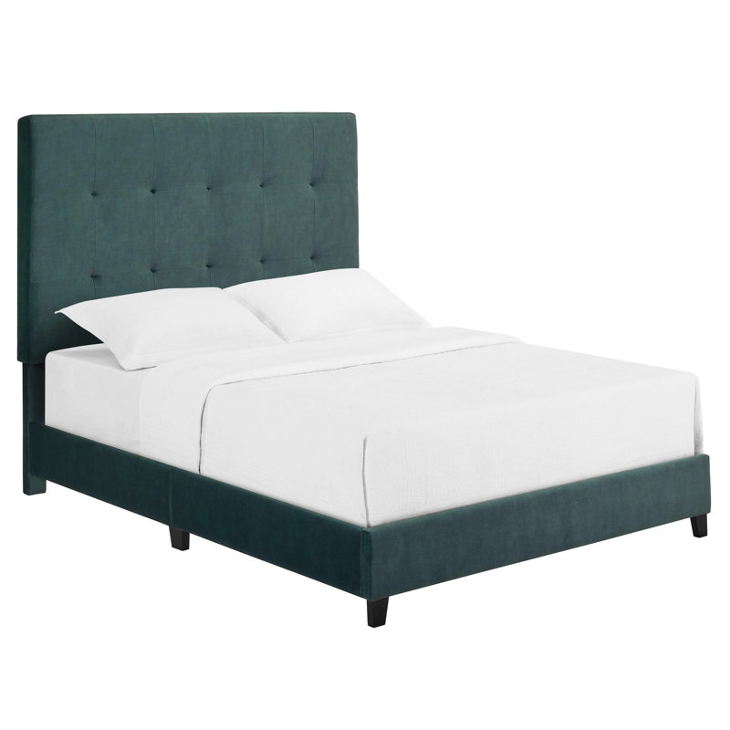 Structure de lit contemporain en velours pour grand lit