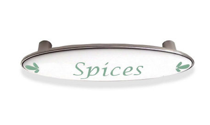 (Paquet de 5) Poignée épices 3 pouces en satin avec sauge vert