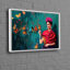 Art mural en toile de coton Frida au milieu des papillons, idéal pour la décoration moderne