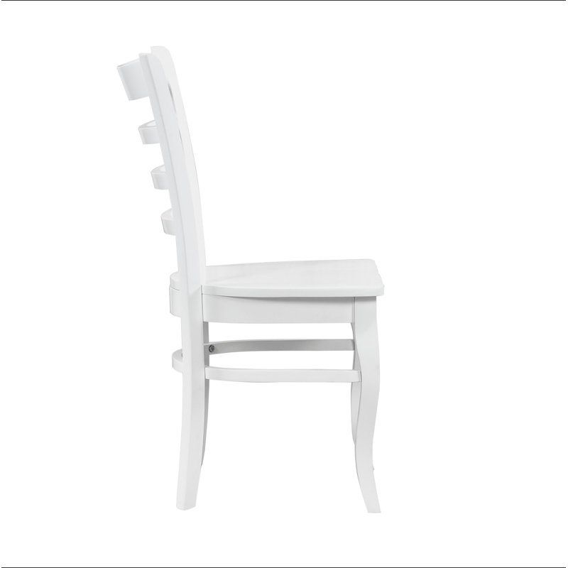 Ensemble de 2 chaises de salle à manger à finition échelle blanche