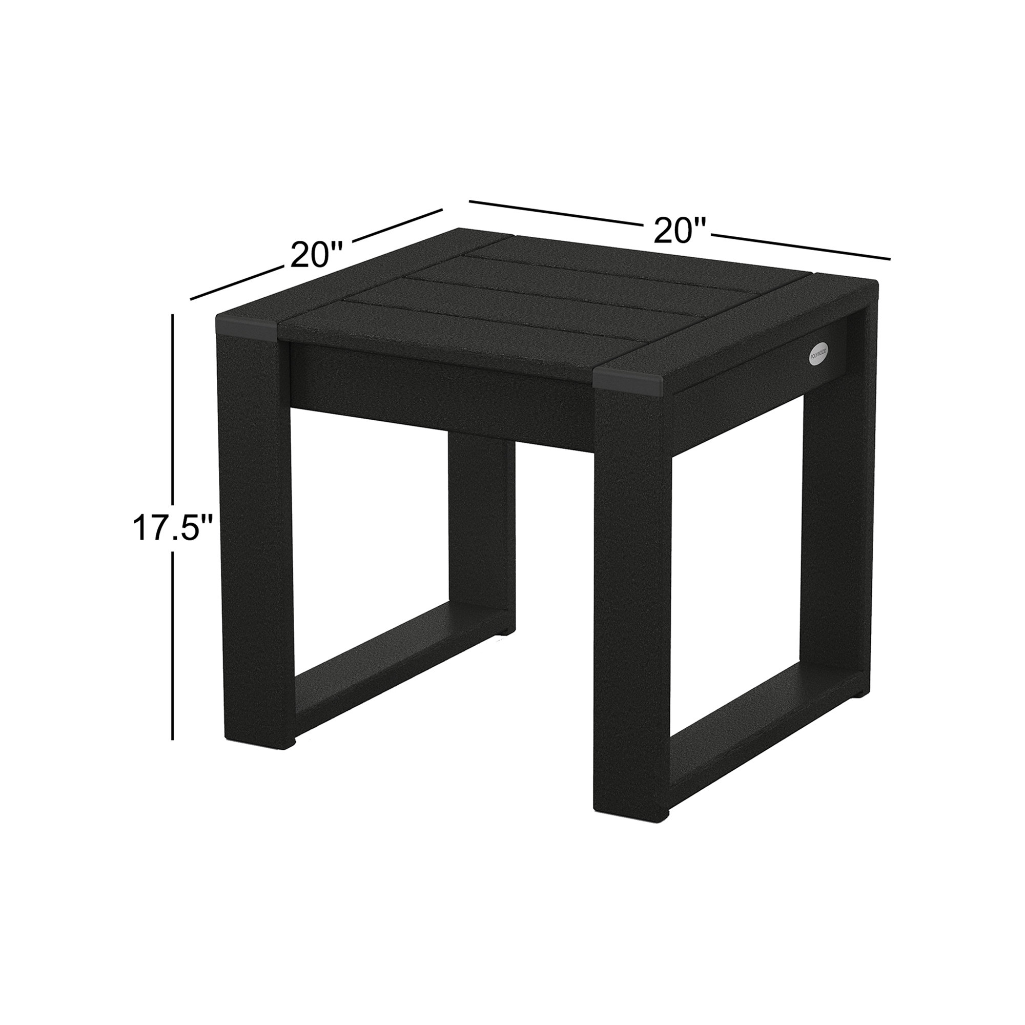 EDGE End Table, 17.5"H x 20"W x 20"L, Black