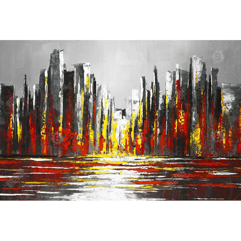 «Abstract Red Skyline», H 24 po x l 36 po