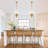 17" 3 - Light Gold Hanging Pendant With Glass Shade