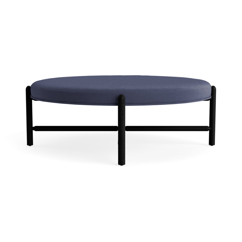 Vane 48" Upholstered Ottoman, Navy, Black