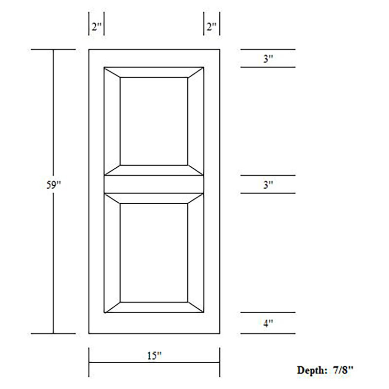Black Polypropylene Raised Panel Exterior Shutters, 15'' x 59''