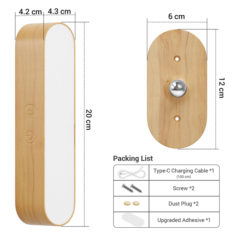 Manufactured Wood LED Swing Arm Sconce