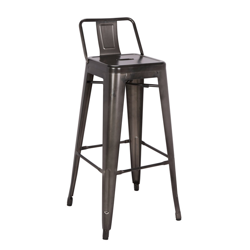 Counter Stool with Metal Frame, Matt Gunmetal