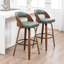 Swivel Upholstered and Faux Leather Bar Stool-1133381543-1133381546