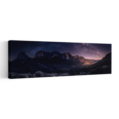 «Milky Way Mountain Night Dramatic Peaceful Serene Landscape Mountain», art mural