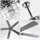 52" Large Chrome Seashell Shade Ceiling Fan w 3 Light