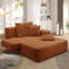Chaise longue convertible en velours côtelé moelleux avec pochette de rangement-611055677