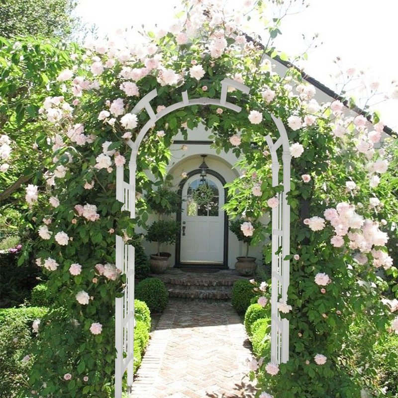7.1' H x 3.2' W Vinyl Arbour, White