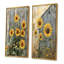 Tournesols rétro par The Grain Barn I - Art mural floral, collection 2 panneaux-531744218-531744222
