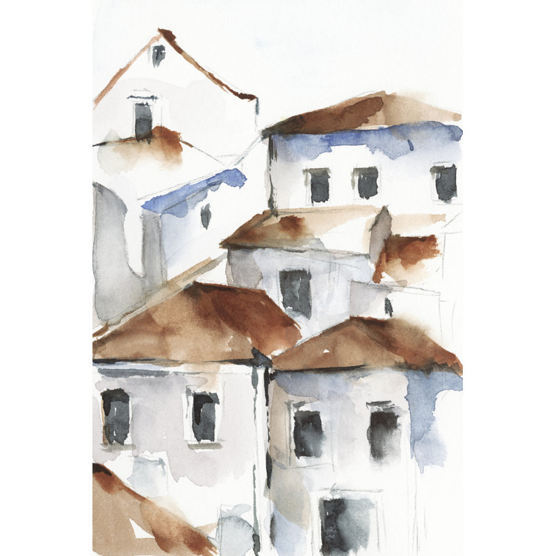 White Cottages IV by Ethan Harper - Painting Print, 30 cm H x 20 cm W, Wrapped Canvas