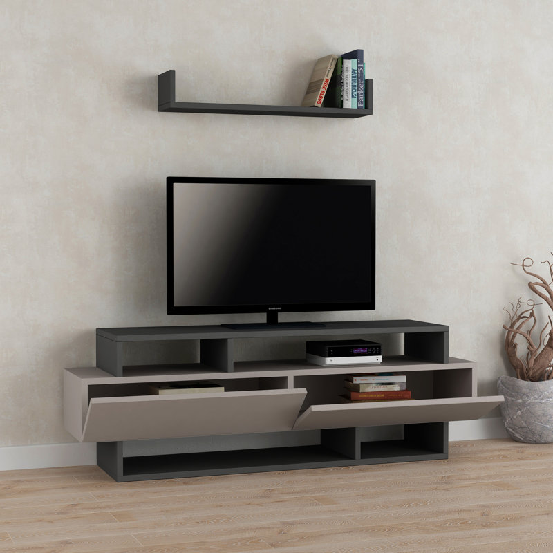 Shauna TV Stand for TVs up to 48", Light Moca/Anthracite