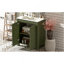 Meuble-lavabo de ferme 30 po avec lavabo en céramique, porte à fermeture en douceur, tablette réglable, armoire de rangement vert olive, structure en bois moderne, conception spacieuse et surface facile à nettoyer-1400382984
