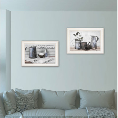 Soap / Floral 2-Piece Framed Wall Art for Living Room, Home Wall Décor by Robin-Lee Vieira