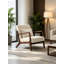 Chaise d'appoint Mid-Century moderne, fauteuil rembourré avec structure en bois, fauteuil de lecture confortable pour le salon, la chambre à coucher-363646828