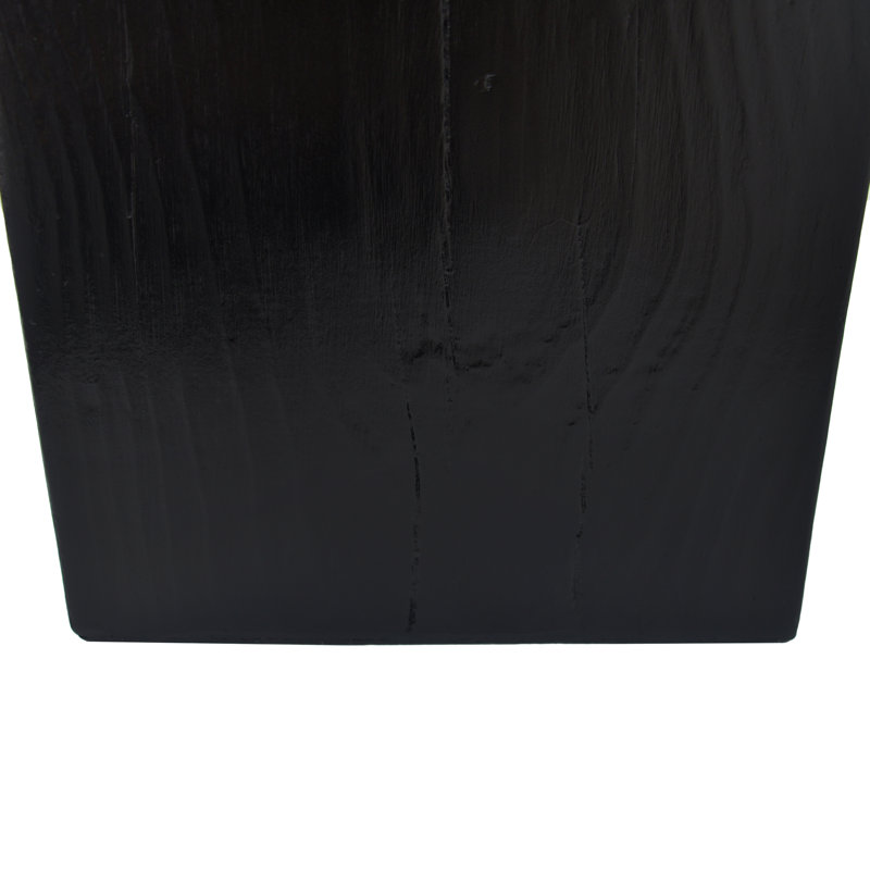 Densel Wood-Look MGO Pedestal Side Table, Black