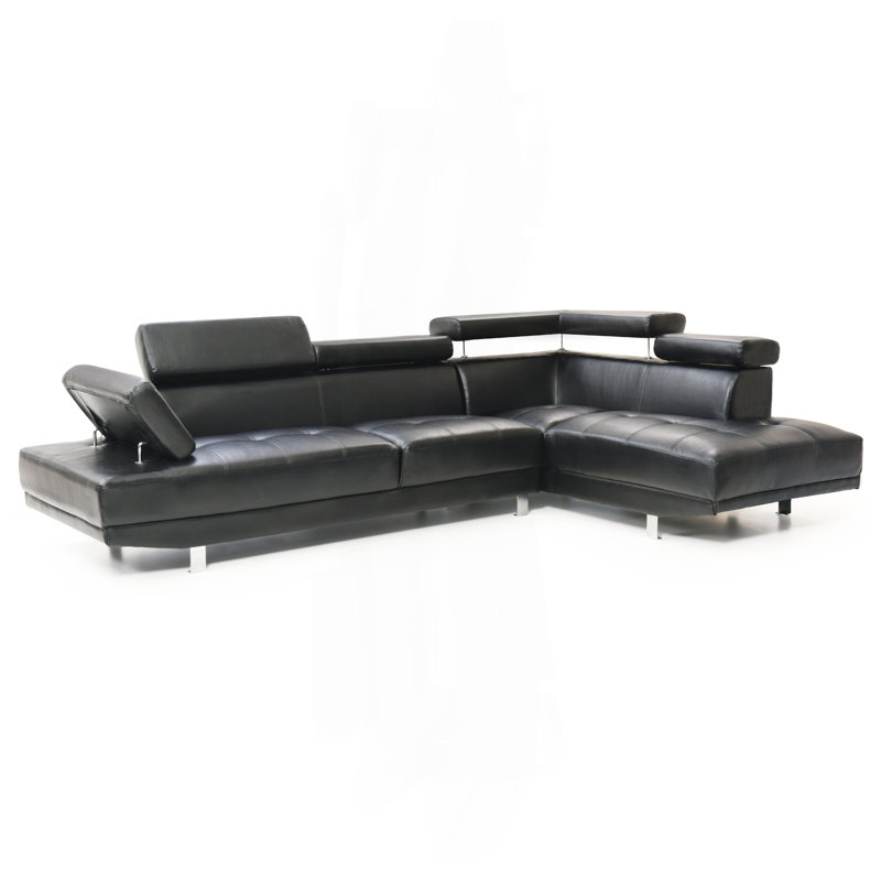 Canapé modulaire (sans repose-pieds), noir, Similicuir noir