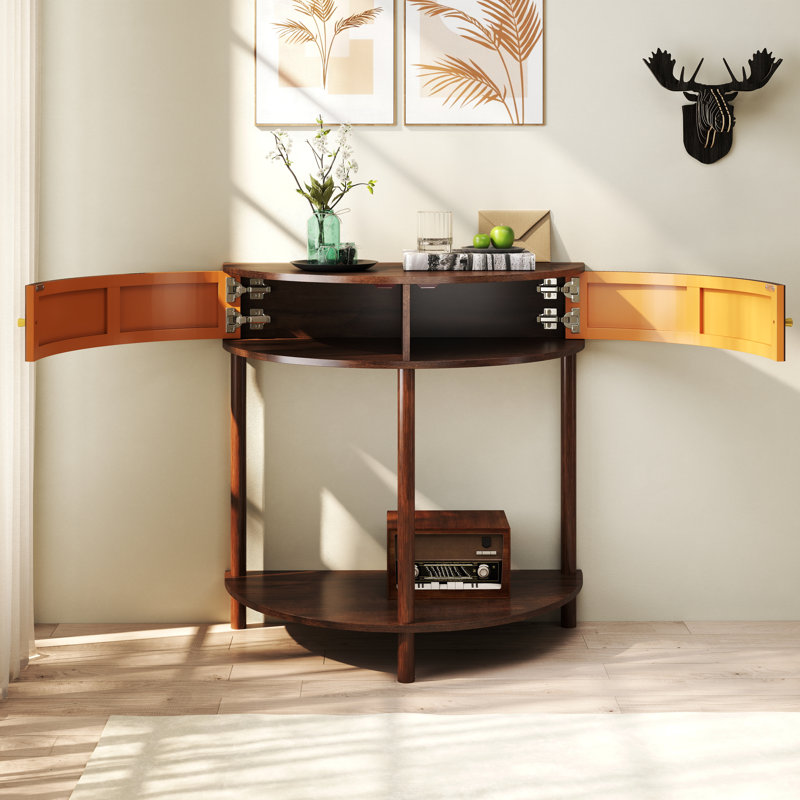 Console Arti-Crafted Demi-Lune Wave, Brun