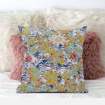 Polyester Blend Throw Square Indoor/Outdoor Pillow Cover & Insert