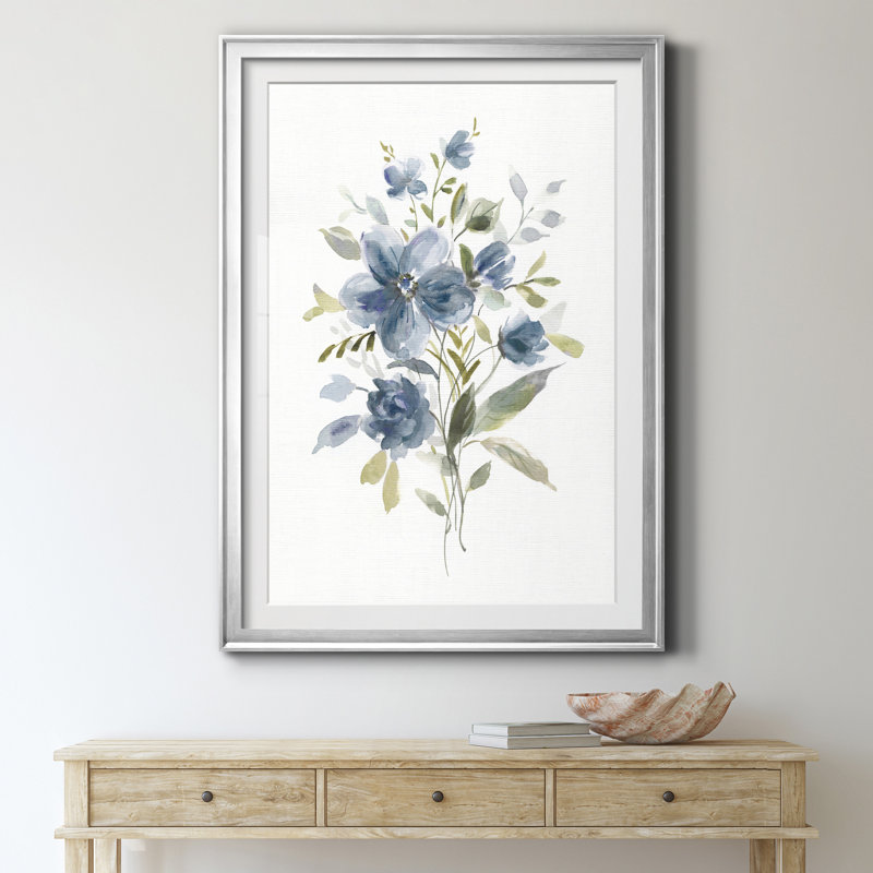 Lin botanique II - Cadre photo, reproduction d'art sur papier, Argent, H 18,5 po x l 24,5 po x P 1,5 po