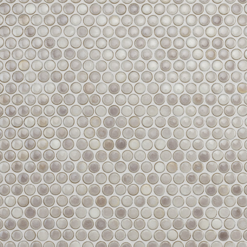 Hudson Penny Round .80" x .80" Porcelain Penny Round Mosaic Wall & Floor Tile, Dove Gray