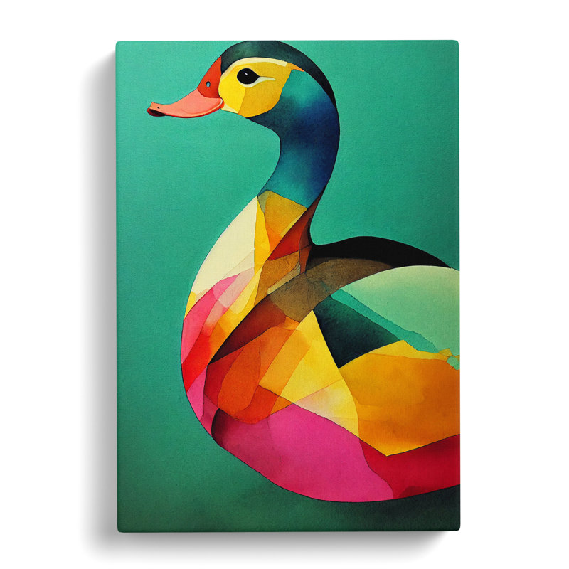 Watercolour Duck Vol.3 - Wrapped Canvas, 50cm H x 35cm W x 3cm D
