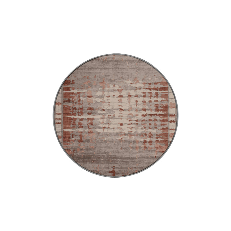 Machine Washable Gray Area Rug, Round 7'