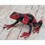 Figurine de grenouille rouge et noire