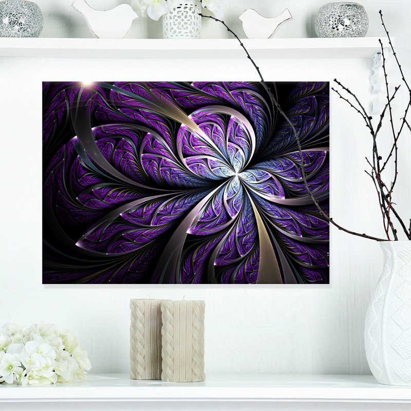" Glittering Purple Fractal Flower ", 13"H x 21" W x 2" D