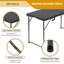 Table pliable noire de 4 pi, pliable à moitié portable, intérieure et extérieure pour le camping à domicile-123389849