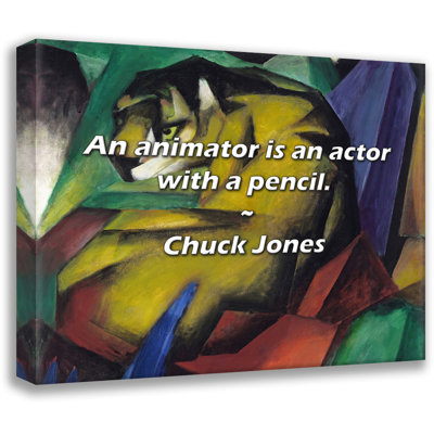 Artsy Quote "An animator is an actor with a pencil." By Chuck Jones Gallery Wrapped Canvas