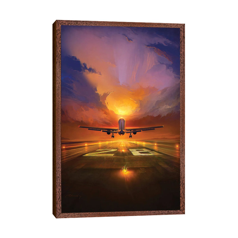 Last Flight 1 Piece Wall Art on Canvas, 66.04 cm H x 45.72 cm W, Classic Brown Wood Framed