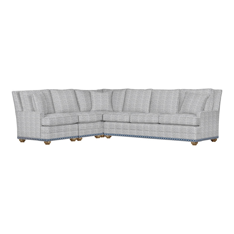 American Bungalow 4-Piece Riverside L-Sectional, Hampton, Ian Pewter, No