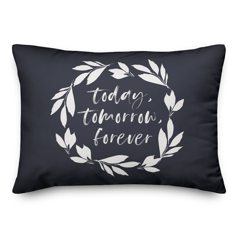 Coussin décoratif intérieur / extérieur en polyester , Bleu marine, H 14 po x l 20 po
