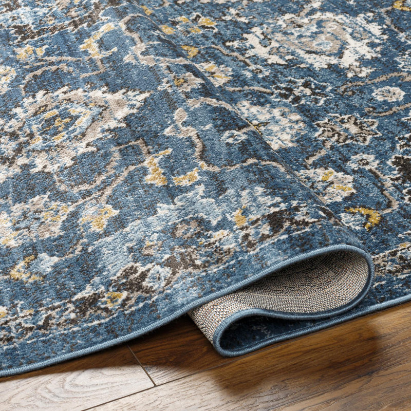 Pertek Allie Traditional Denim Area Rug, Rectangle 2' x 2'11"